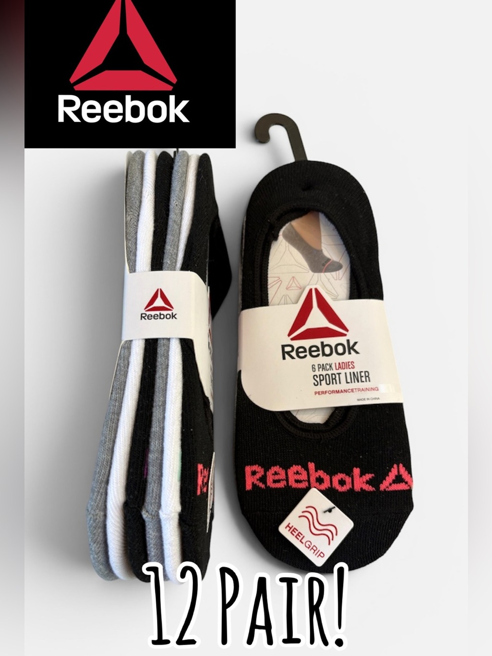 🌸12 Pair Reebok Sport Liner Socks